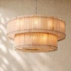 San Marcon Alabaster Two-Tier Round Chandelier
