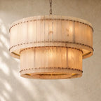San Marcon Alabaster Two-Tier Round Chandelier