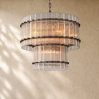San Marcon Glass Two-Tier Round Chandelier