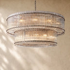 San Marcon Glass Two-Tier Round Chandelier