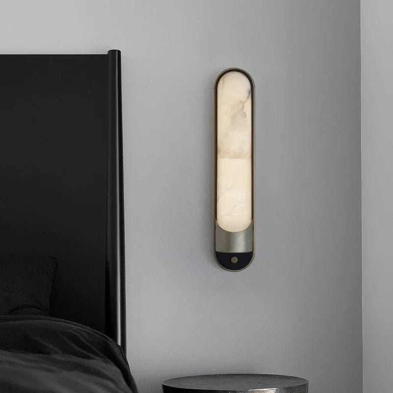 Sandford Stainless Steel & Marble Wall Sconce - fovolighting