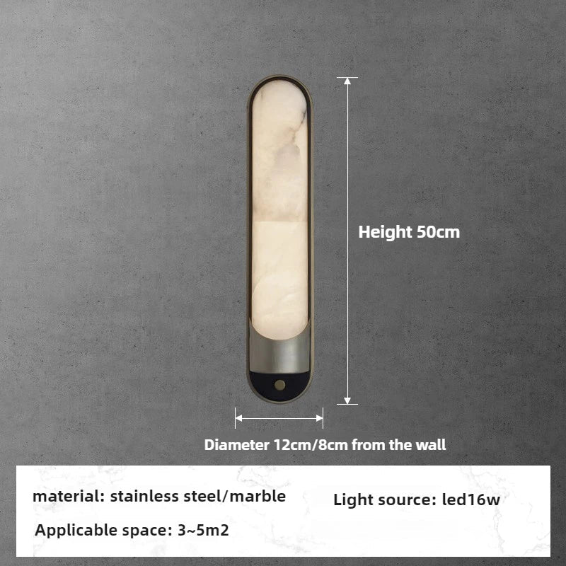 Sandford Stainless Steel & Marble Wall Sconce - fovolighting