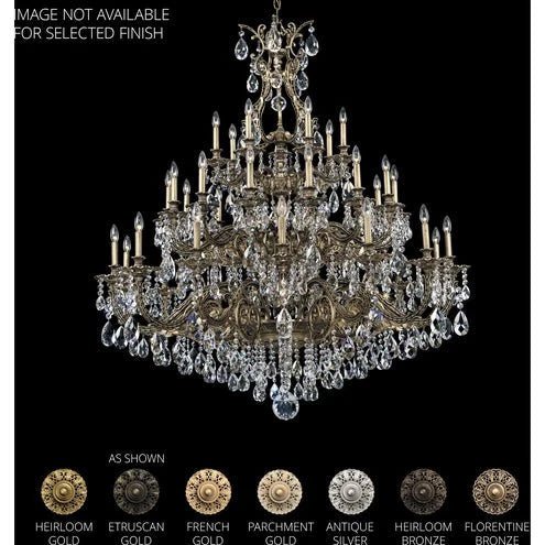Saphie 35 Light Chandelier Florentine Bronze Heritage Crystal - fovolighting
