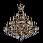 Saphie 35 Light Chandelier Florentine Bronze Heritage Crystal - fovolighting