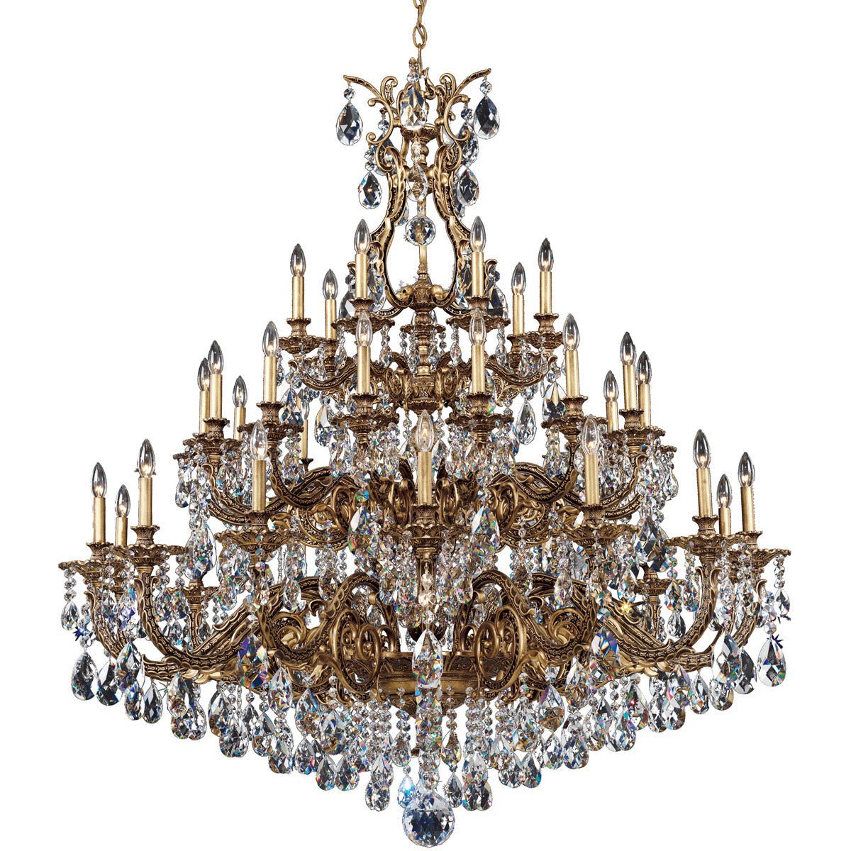 Saphie 35 Light Chandelier Heirloom Bronze 55in Diameter - fovolighting