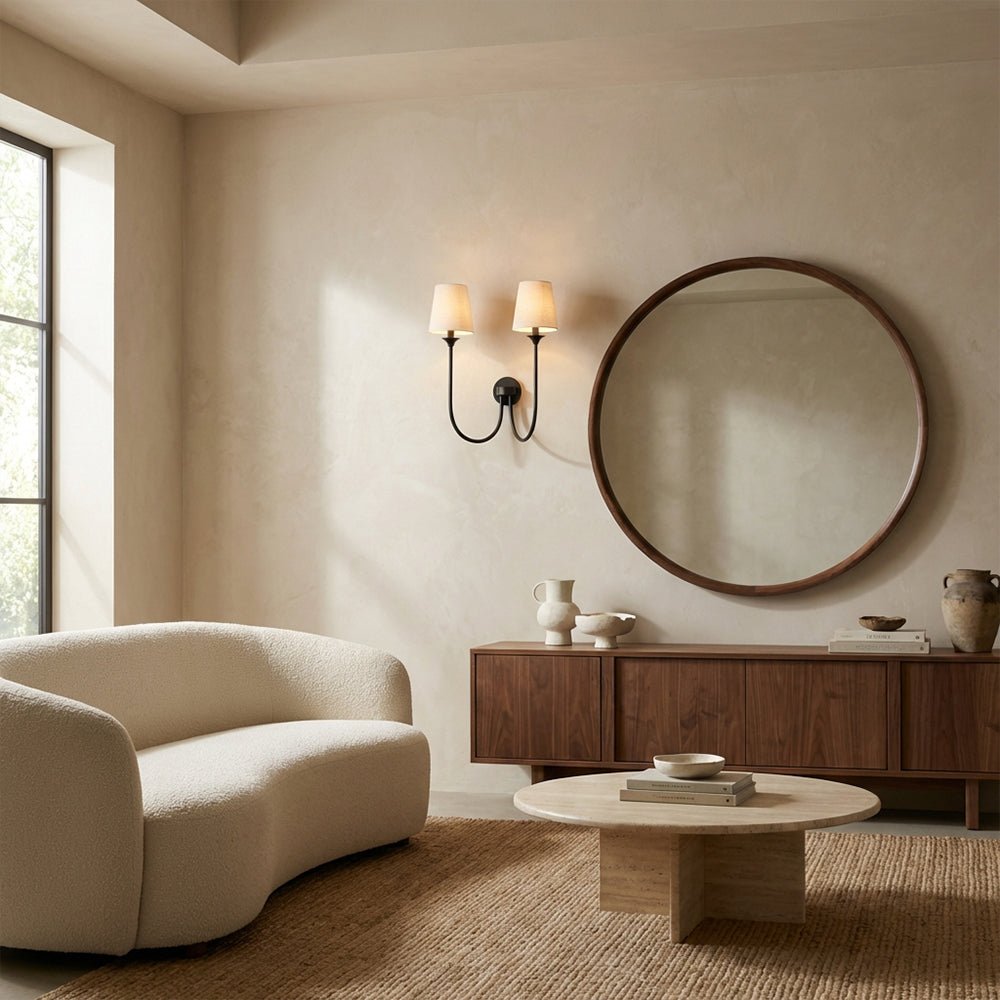 Saylor 2 Light Curved Arm Wall Sconce - fovolighting