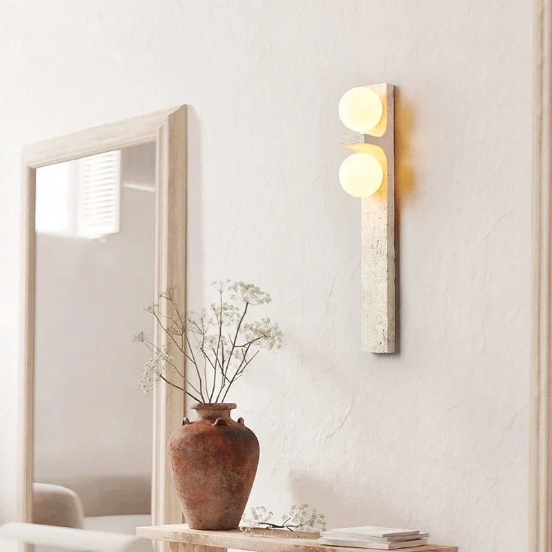Semia Travertine Wall Sconce - fovolighting