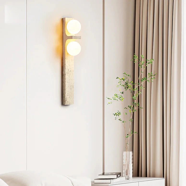 Semia Travertine Wall Sconce - fovolighting