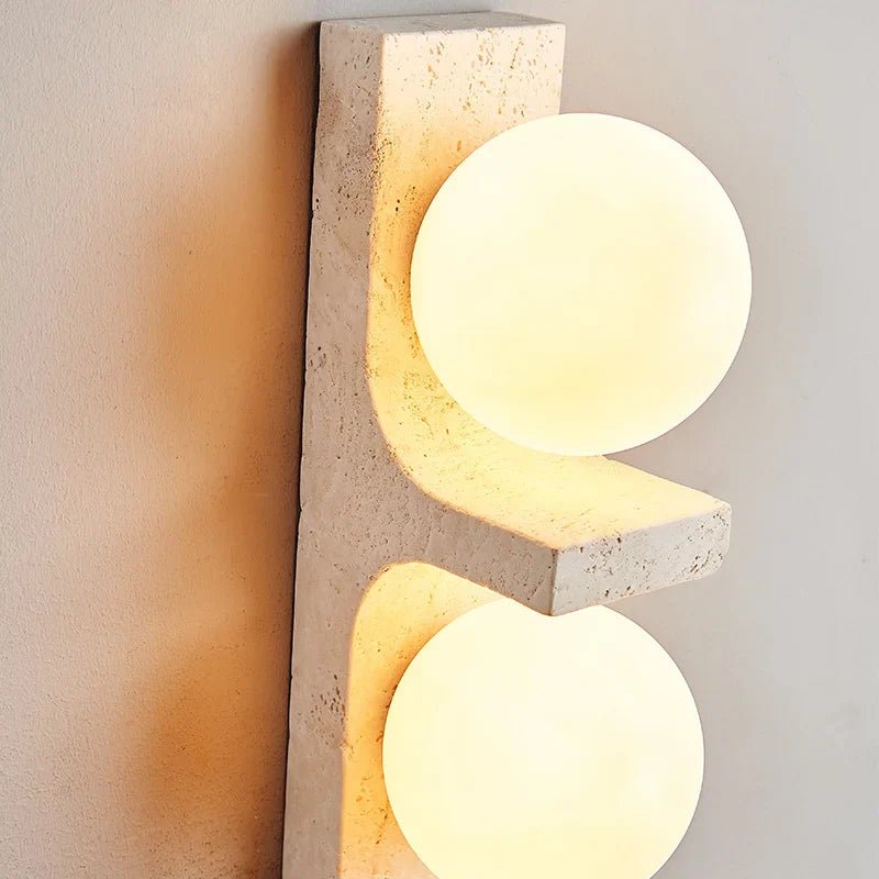 Semia Travertine Wall Sconce - fovolighting