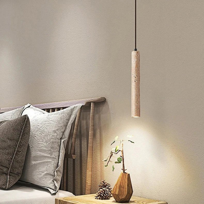 Siena Travertine Cylinder Pendant - fovolighting