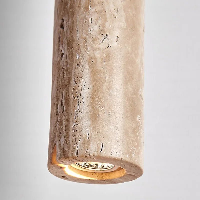 Siena Travertine Cylinder Pendant - fovolighting