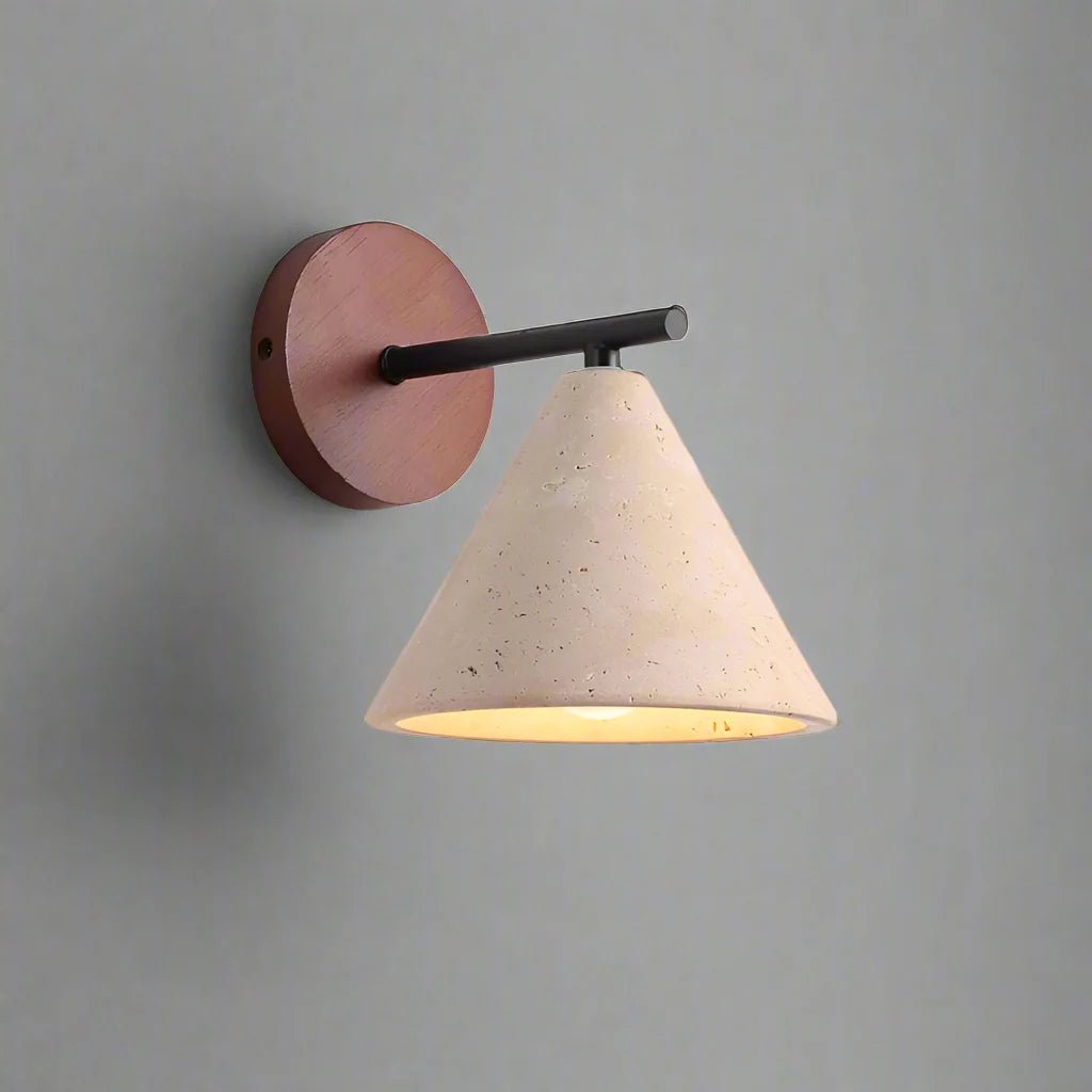 Siena Travertine & Wood Wall Sconce - fovolighting