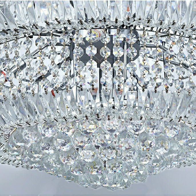 Silver/ Chrome Extra Large Crystal Chandelier Foyer Entryway Long Ceiling Lighting Fixture For Staircase - fovolighting