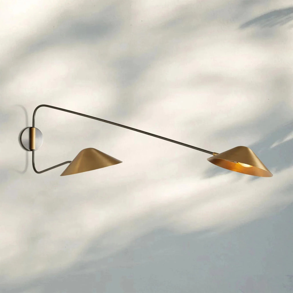 Simms Long Arm Double Wall Sconce - fovolighting