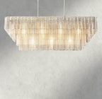 Siraue Clear Glass Rectangular Chandelier 59" - fovolighting