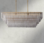 Siraue Clear Glass Rectangular Chandelier 59" - fovolighting