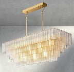 Siraue Clear Glass Rectangular Chandelier 59" - fovolighting