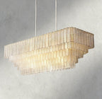 Siraue Clear Glass Rectangular Chandelier 59" - fovolighting