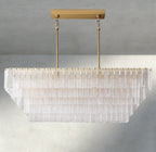 Siraue Clear Glass Rectangular Chandelier 59" - fovolighting