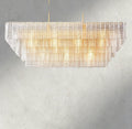 Siraue Clear Glass Rectangular Chandelier 59" - fovolighting