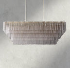 Siraue Clear Glass Rectangular Chandelier 59" - fovolighting
