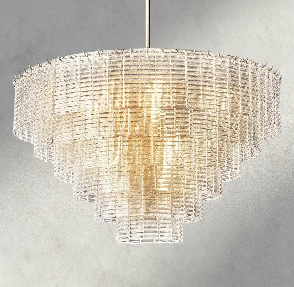 Siraue Clear Glass Round Chandelier 41", 52", 65" - fovolighting
