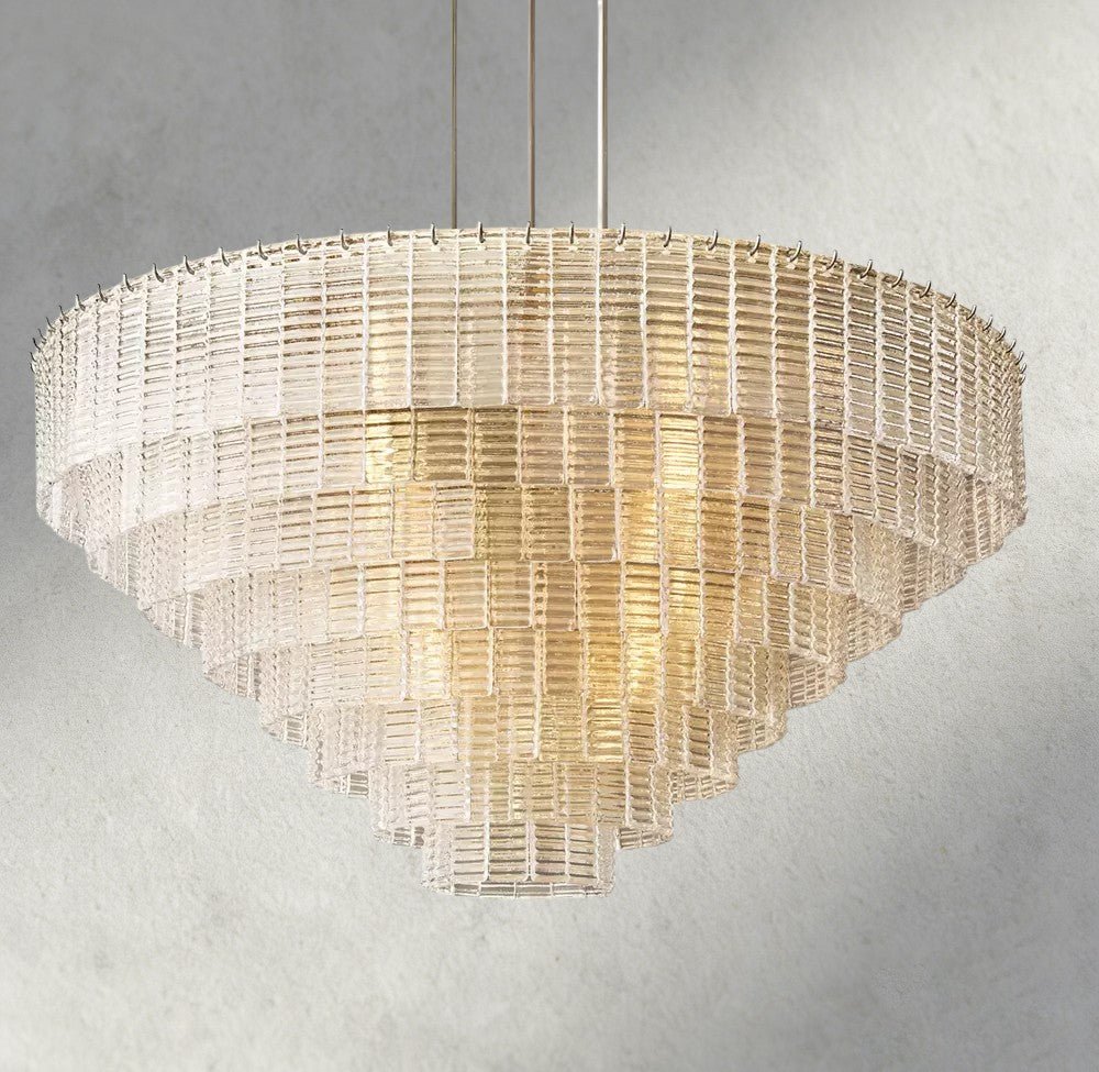 Siraue Clear Glass Round Chandelier 41", 52", 65" - fovolighting