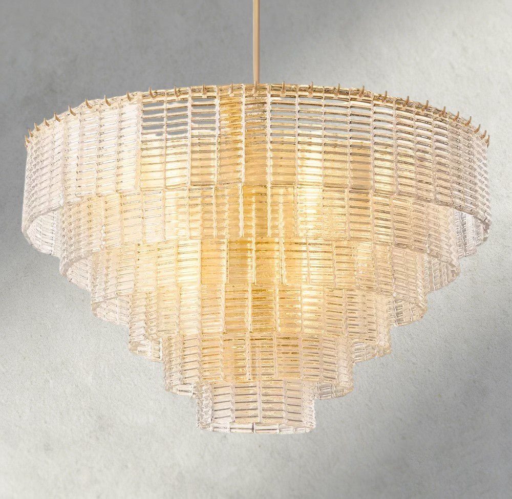 Siraue Clear Glass Round Chandelier 41", 52", 65" - fovolighting
