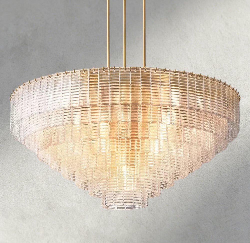 Siraue Clear Glass Round Chandelier 41", 52", 65" - fovolighting