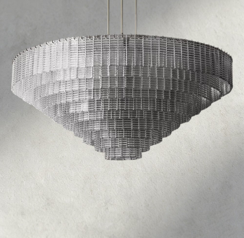 Siraue Clear Glass Round Chandelier 41", 52", 65" - fovolighting
