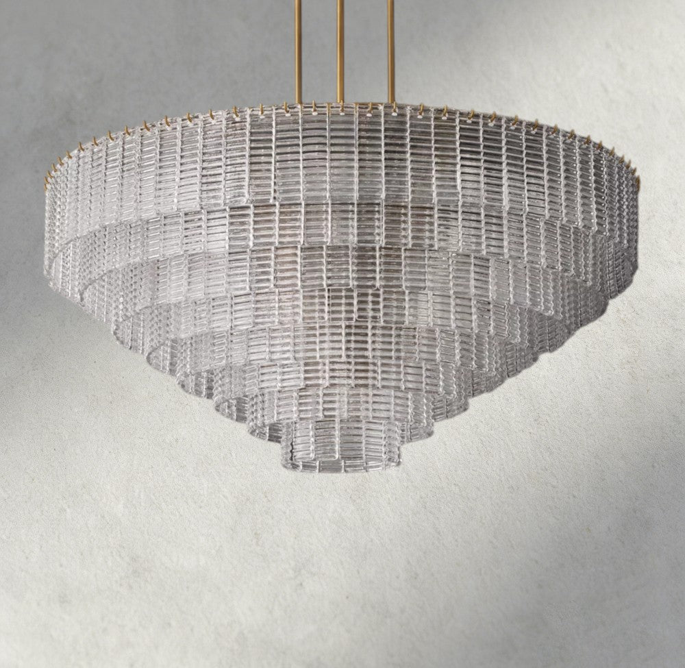 Siraue Clear Glass Round Chandelier 41", 52", 65" - fovolighting
