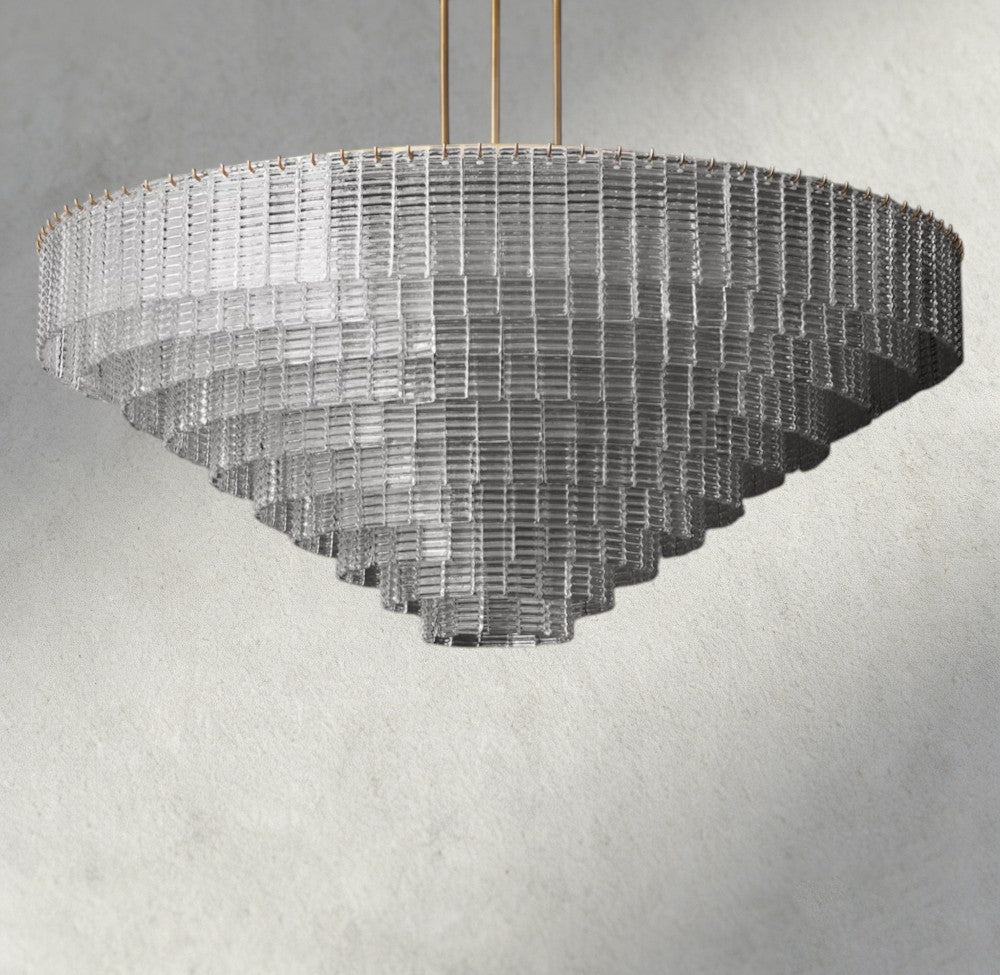 Siraue Clear Glass Round Chandelier 41", 52", 65" - fovolighting