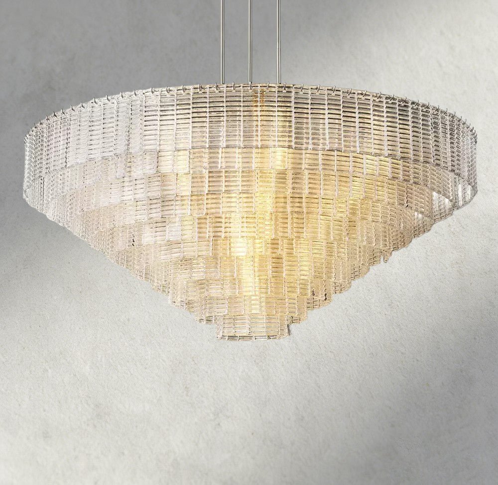 Siraue Clear Glass Round Chandelier 41", 52", 65" - fovolighting