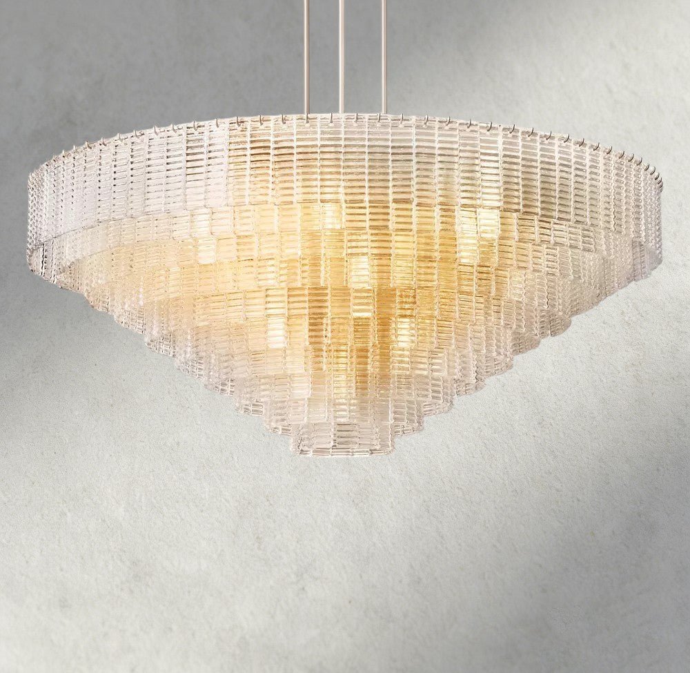 Siraue Clear Glass Round Chandelier 41", 52", 65" - fovolighting