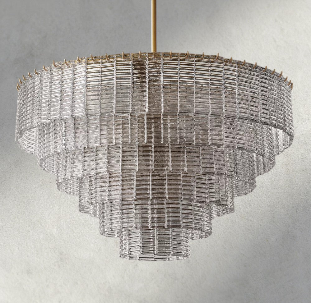 Siraue Clear Glass Round Chandelier 41", 52", 65" - fovolighting