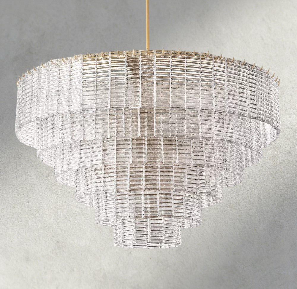 Siraue Clear Glass Round Chandelier 41", 52", 65" - fovolighting