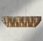 Siraue Smoke Glass Rectangular Chandelier 59", 77" - fovolighting
