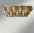 Siraue Smoke Glass Rectangular Chandelier 59", 77" - fovolighting