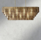 Siraue Smoke Glass Rectangular Chandelier 59", 77" - fovolighting