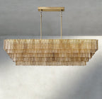 Siraue Smoke Glass Rectangular Chandelier 59", 77" - fovolighting
