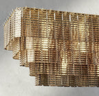 Siraue Smoke Glass Rectangular Chandelier 59", 77" - fovolighting