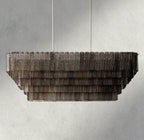 Siraue Smoke Glass Rectangular Chandelier 59", 77" - fovolighting