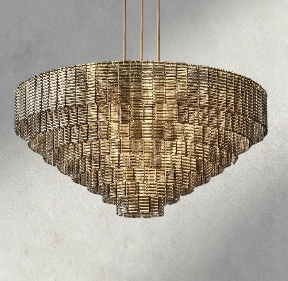 Siraue Smoke Glass Round Chandelier 41", 52", 65" - fovolighting