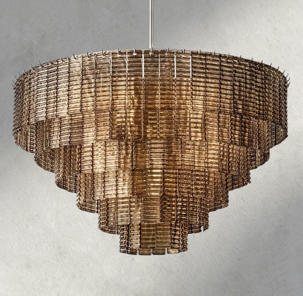 Siraue Smoke Glass Round Chandelier 41", 52", 65" - fovolighting