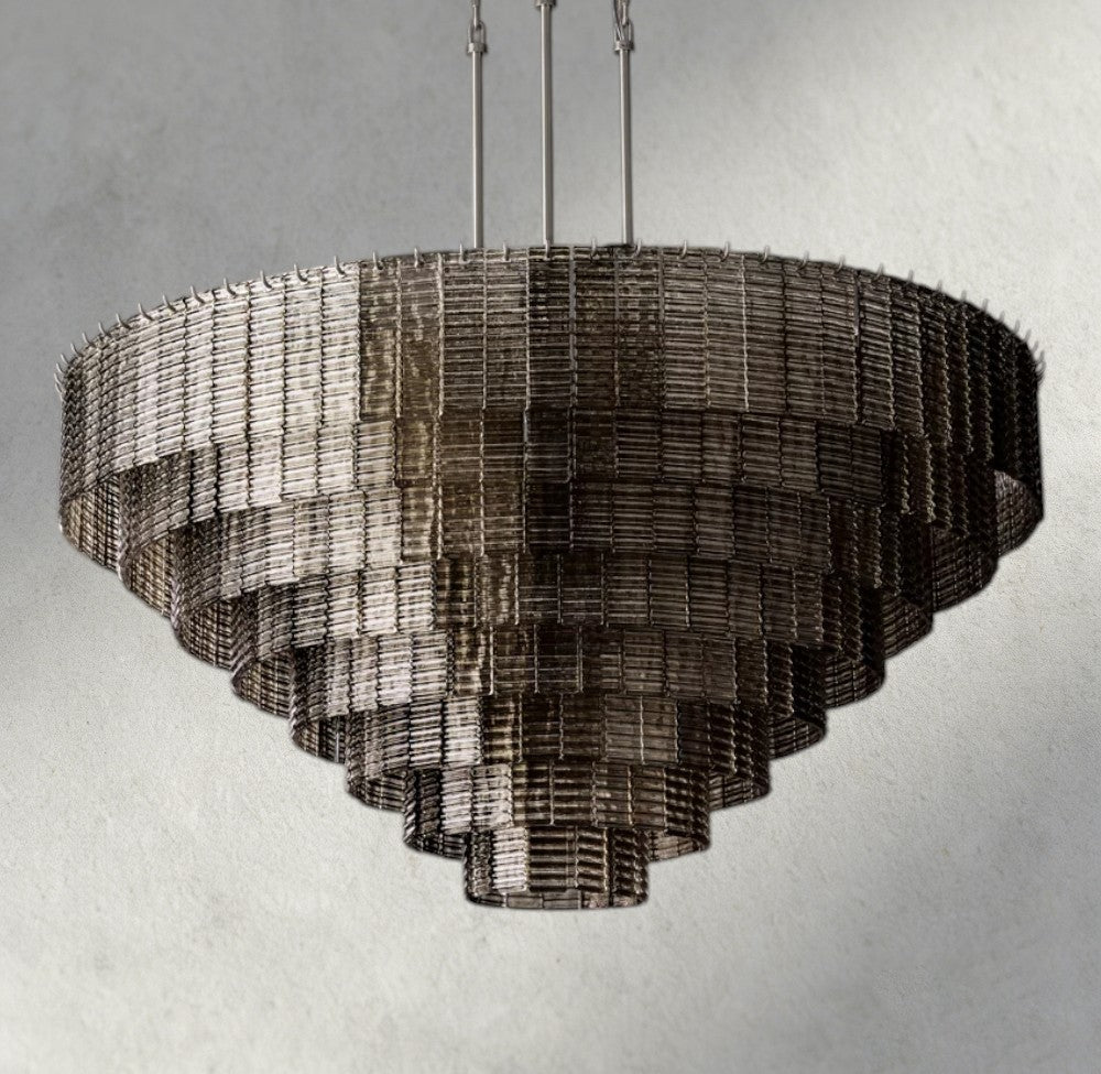 Siraue Smoke Glass Round Chandelier 41", 52", 65" - fovolighting