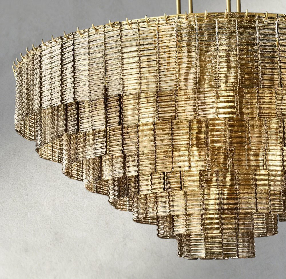 Siraue Smoke Glass Round Chandelier 41", 52", 65" - fovolighting