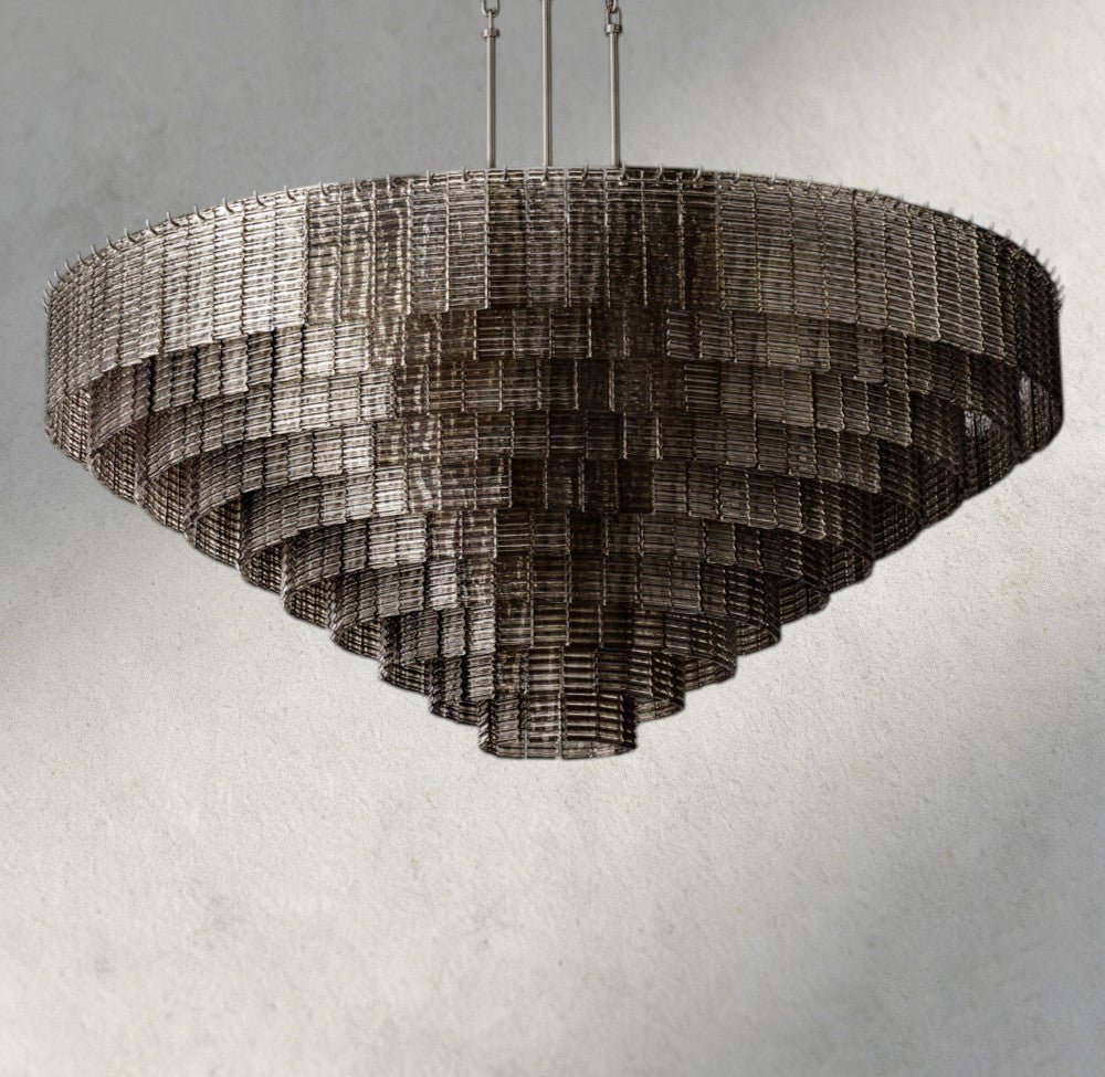 Siraue Smoke Glass Round Chandelier 41", 52", 65" - fovolighting