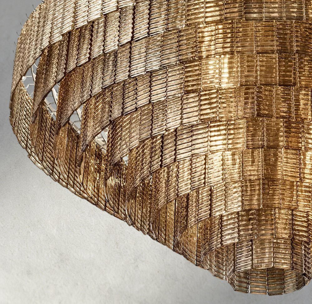 Siraue Smoke Glass Round Chandelier 41", 52", 65" - fovolighting
