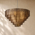 Sirena Glass Round Chandelier - Satin Nickel / 41’’ / Smoke