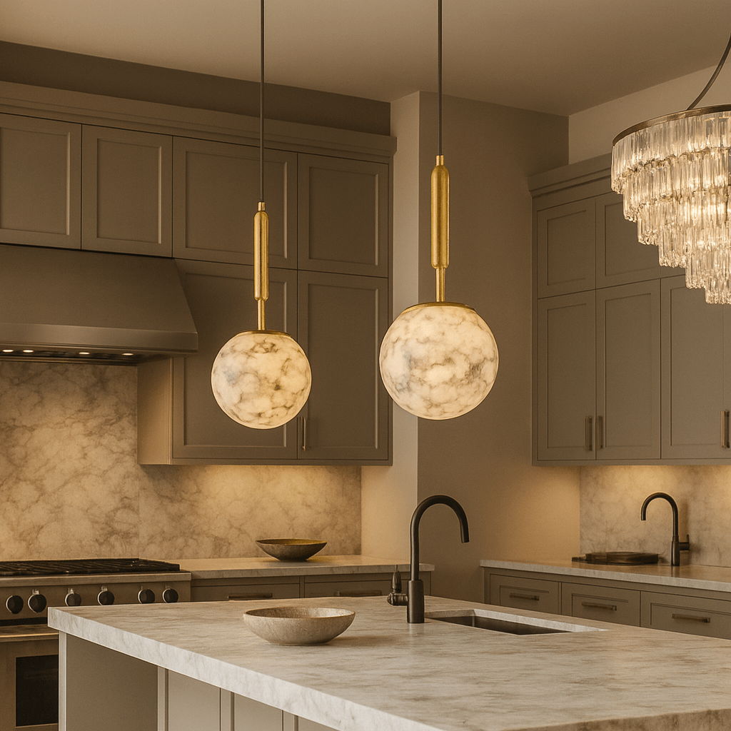 Solara Marble Orb Pendant - fovolighting